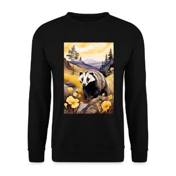 Badger in golden autumn - Unisex Sweatshirt - black - Front - Alina (178cm) & Michal (187cm)
