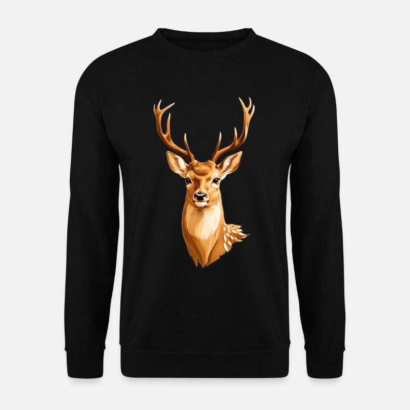 Goldener Hirsch - Unisex Pullover - Schwarz