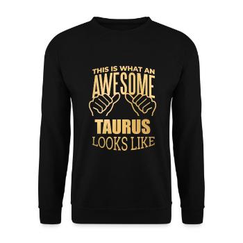 Taureau - Sweat-shirt Unisexe - noir - Devant - Alina (178cm) & Michal (187cm)