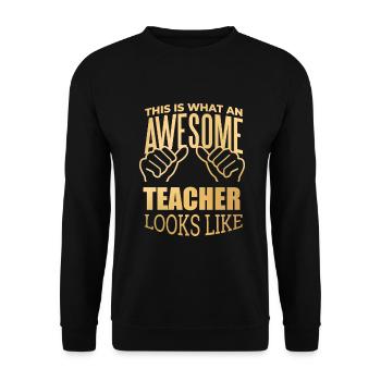 Lehrer - Unisex Pullover - Schwarz - Vorne - Alina (178cm) & Michal (187cm)