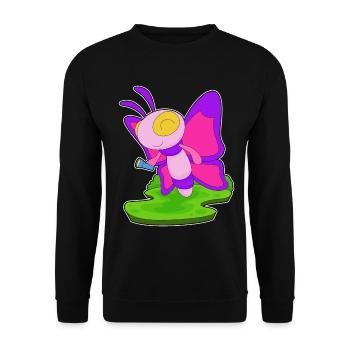 Butterfly Flashlight - Unisex Sweatshirt - black - Front - Alina (178cm) & Michal (187cm)