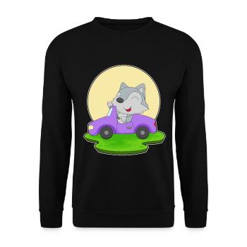 Wolf Car - Unisex Sweatshirt - black - Front - Alina (178cm) & Michal (187cm)
