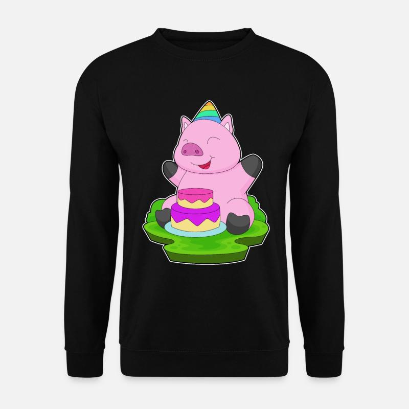 Pig Birthday Cake - Unisex Sweatshirt - black