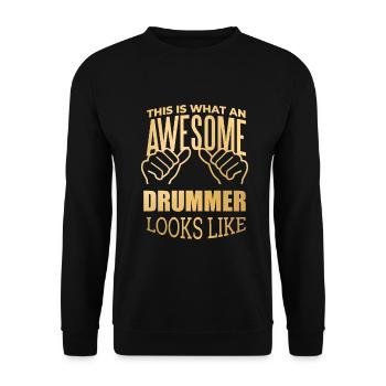 Drummer - Unisex Sweatshirt - black - Front - Alina (178cm) & Michal (187cm)