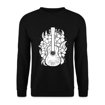Cartoon Ukulele - Unisex Pullover - Schwarz - Vorne - Alina (178cm) & Michal (187cm)