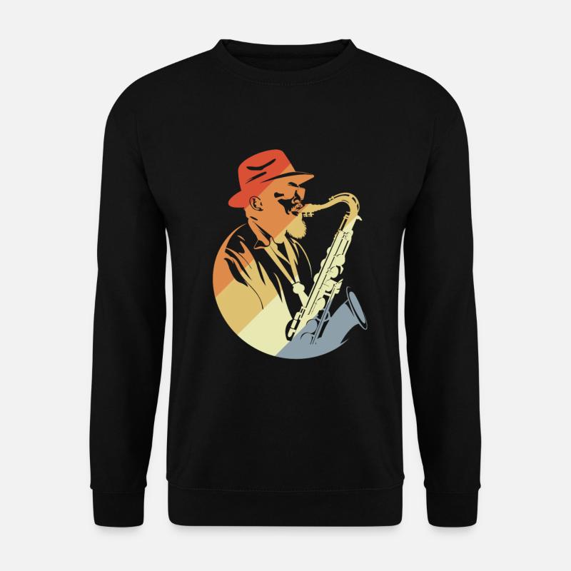 Saxophonspieler Retro - Unisex Pullover - Schwarz