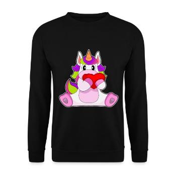 Unicorn Heart - Unisex Sweatshirt - black - Front - Alina (178cm) & Michal (187cm)