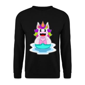 Licorne Natation Anneau De Natation Été - Sweat-shirt Unisexe - noir - Devant - Alina (178cm) & Michal (187cm)