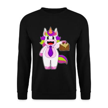 Einhorn Handtasche - Unisex Pullover - Schwarz - Vorne - Alina (178cm) & Michal (187cm)