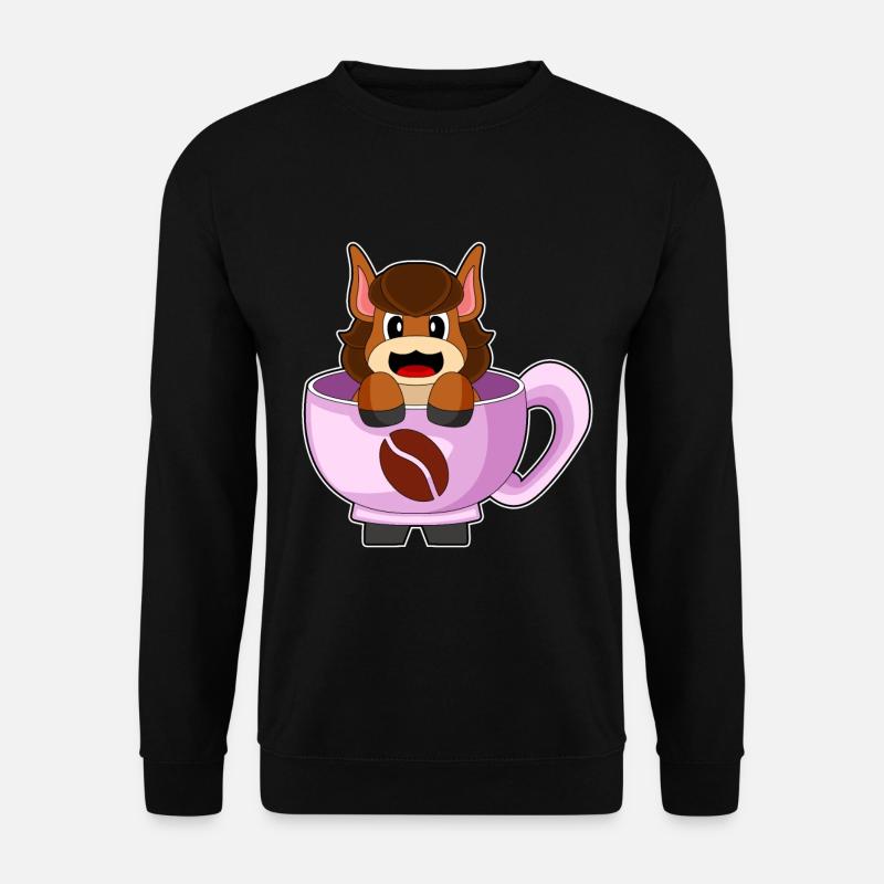Tasse à café cheval - Sweat-shirt Unisexe - noir