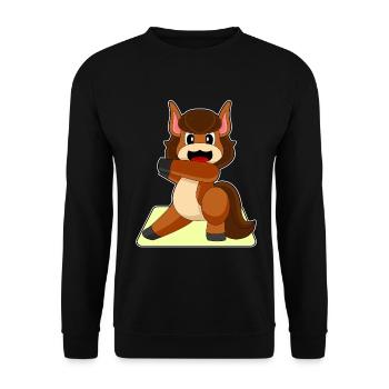 Horse Yoga Fitness Gymnastics - Unisex Sweatshirt - black - Front - Alina (178cm) & Michal (187cm)