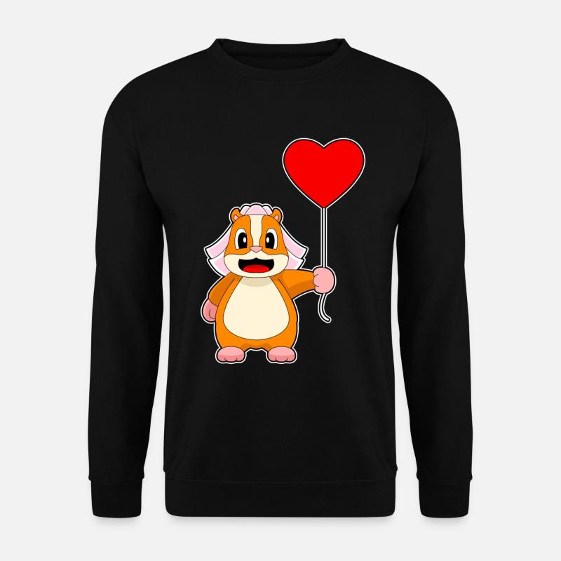 Hamster Braut Herz Hochzeit - Unisex Pullover - Schwarz