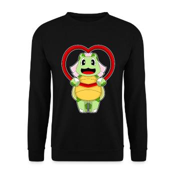 Tortue Mariée Coeur Mariage - Sweat-shirt Unisexe - noir - Devant - Alina (178cm) & Michal (187cm)