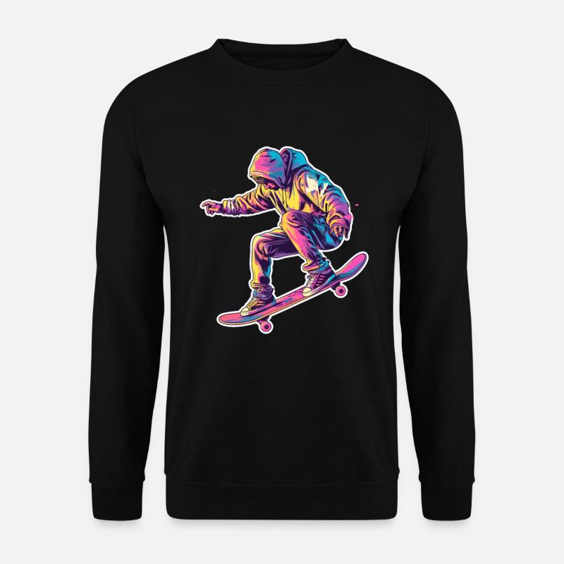 Retro Skateboarder - Unisex Sweatshirt - black