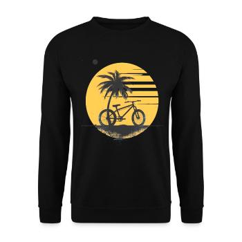 Retro Radfahrer - Unisex Pullover - Schwarz - Vorne - Alina (178cm) & Michal (187cm)