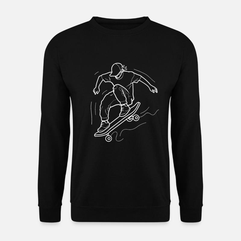 Skateboarding Boy Line Art - Unisex Sweatshirt - black