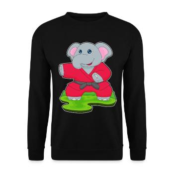 Elephant Karate Martial Arts - Unisex Sweatshirt - black - Front - Alina (178cm) & Michal (187cm)