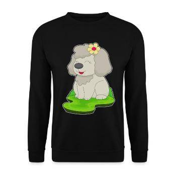 Hund Blume - Unisex Pullover - Schwarz - Vorne - Alina (178cm) & Michal (187cm)