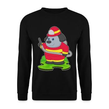Dog Firefighter Fire Hose Fire Brigade - Unisex Sweatshirt - black - Front - Alina (178cm) & Michal (187cm)
