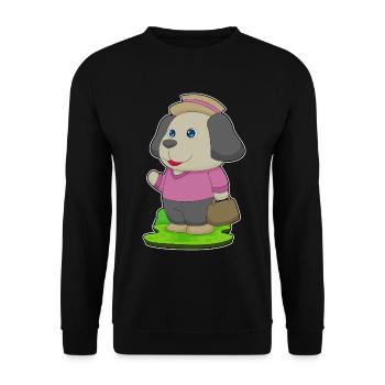 Hund Wanderer Tasche Wandern - Unisex Pullover - Schwarz - Vorne - Alina (178cm) & Michal (187cm)