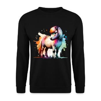 Isländer Geschenk Island Pferde - Unisex Pullover - Schwarz - Vorne - Alina (178cm) & Michal (187cm)