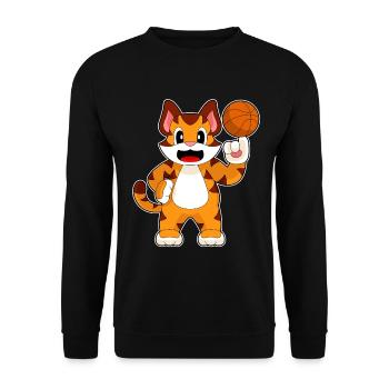 Tiger Basketballspieler Basketball - Unisex Pullover - Schwarz - Vorne - Alina (178cm) & Michal (187cm)