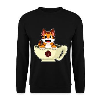 Tiger Kaffee Tasse - Unisex Pullover - Schwarz - Vorne - Alina (178cm) & Michal (187cm)