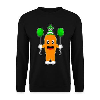 Carrot Birthday Balloon - Unisex Sweatshirt - black - Front - Alina (178cm) & Michal (187cm)