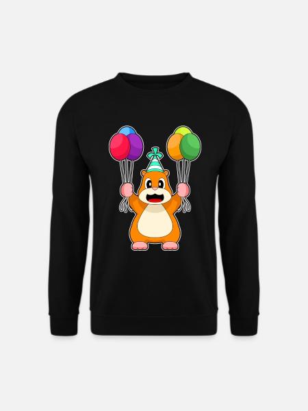 Hamster Birthday Balloon - Unisex Sweatshirt - black