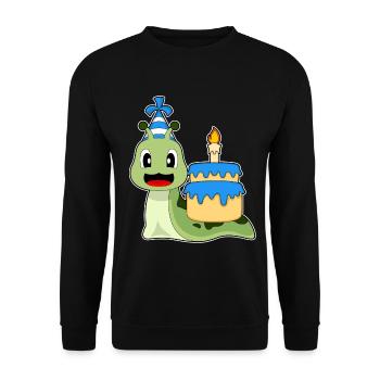 Gâteau d’anniversaire d’escargot - Sweat-shirt Unisexe - noir - Devant - Alina (178cm) & Michal (187cm)