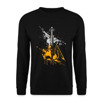 Graffiti de violon - Sweat-shirt Unisexe - noir - Devant - Alina (178cm) & Michal (187cm)