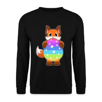 Fox Easter Easter Egg - Unisex Sweatshirt - black - Front - Alina (178cm) & Michal (187cm)