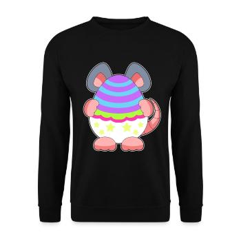 Mouse Easter Easter Egg - Unisex Sweatshirt - black - Front - Alina (178cm) & Michal (187cm)
