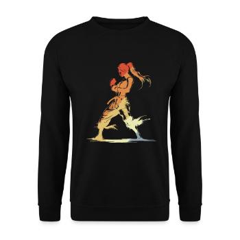 Vintage Kickboxer - Unisex Sweatshirt - black - Front - Alina (178cm) & Michal (187cm)