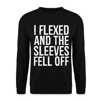 I flexed and the sleeves fell off - Unisex Sweatshirt - black - Front - Alina (178cm) & Michal (187cm)
