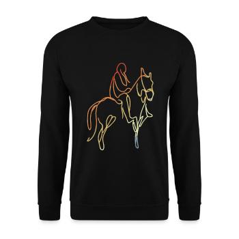 Dessin d’équitation vintage - Sweat-shirt Unisexe - noir - Devant - Alina (178cm) & Michal (187cm)