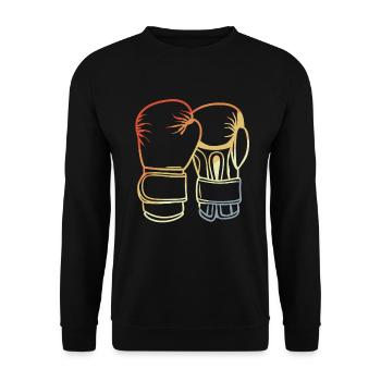 Vintage Boxing Gloves - Unisex Sweatshirt - black - Front - Alina (178cm) & Michal (187cm)