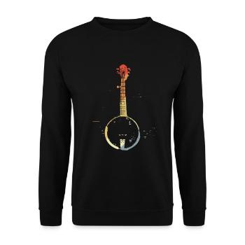 Graphique Banjo Rétro - Sweat-shirt Unisexe - noir - Devant - Alina (178cm) & Michal (187cm)