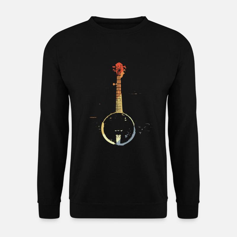Retro Banjo Grafik - Unisex Pullover - Schwarz