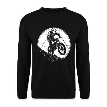 Mountain bike cyclists - Unisex Sweatshirt - black - Front - Alina (178cm) & Michal (187cm)