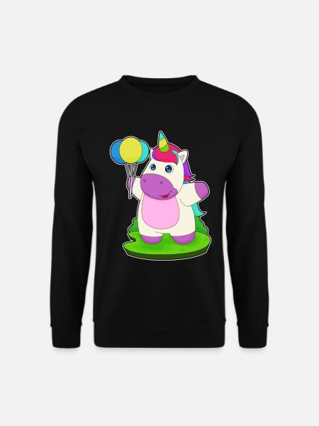 Einhorn Luftballon - Unisex Pullover - Schwarz