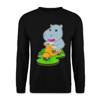Hippo Scooter - Unisex Sweatshirt - black - Front - Alina (178cm) & Michal (187cm)