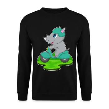 Trottinette Rhino - Sweat-shirt Unisexe - noir - Devant - Alina (178cm) & Michal (187cm)