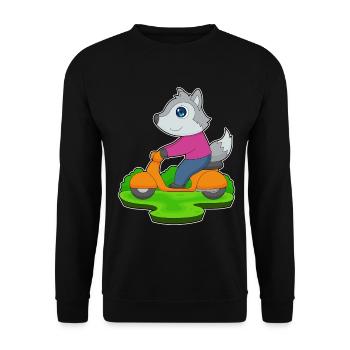 Wolf Motorroller - Unisex Pullover - Schwarz - Vorne - Alina (178cm) & Michal (187cm)