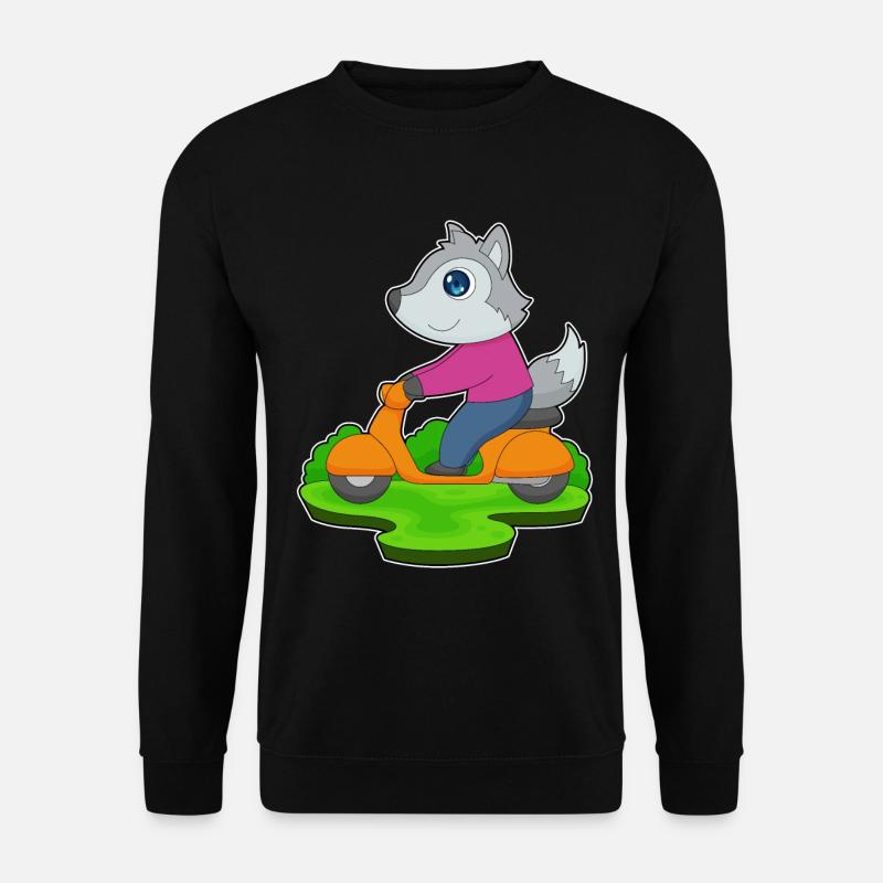 Wolf Motorroller - Unisex Pullover - Schwarz