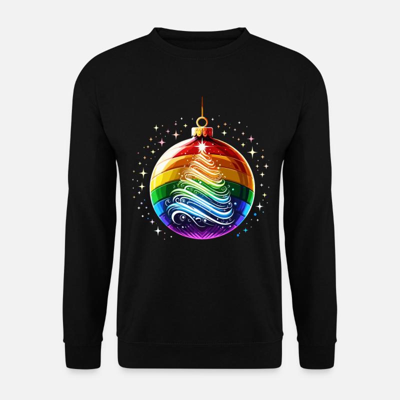 Regenbogen Weihnachtskugel - Unisex Pullover - Schwarz