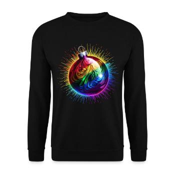 Rainbow Christmas Ball LGBTQ Christmas - Unisex Sweatshirt - black - Front - Alina (178cm) & Michal (187cm)