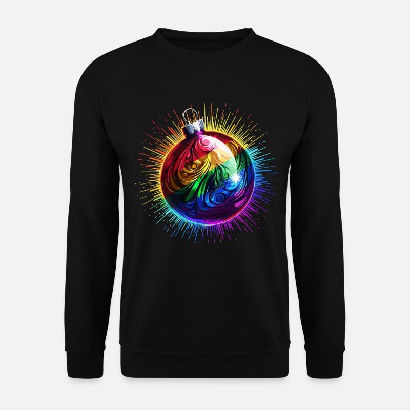 Rainbow Christmas Ball LGBTQ Christmas - Unisex Sweatshirt - black