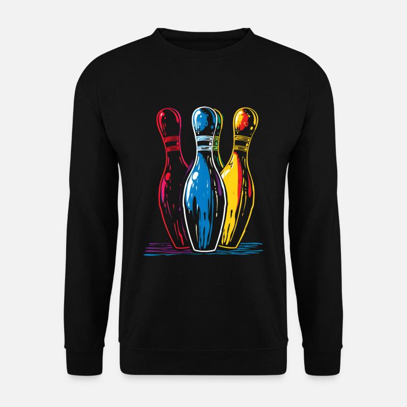 Oldschool Bowling Zeichnung - Unisex Pullover - Schwarz