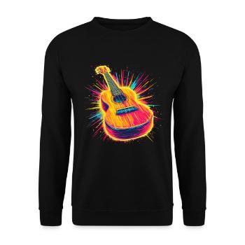 Ukulélé Retrowave - Sweat-shirt Unisexe - noir - Devant - Alina (178cm) & Michal (187cm)